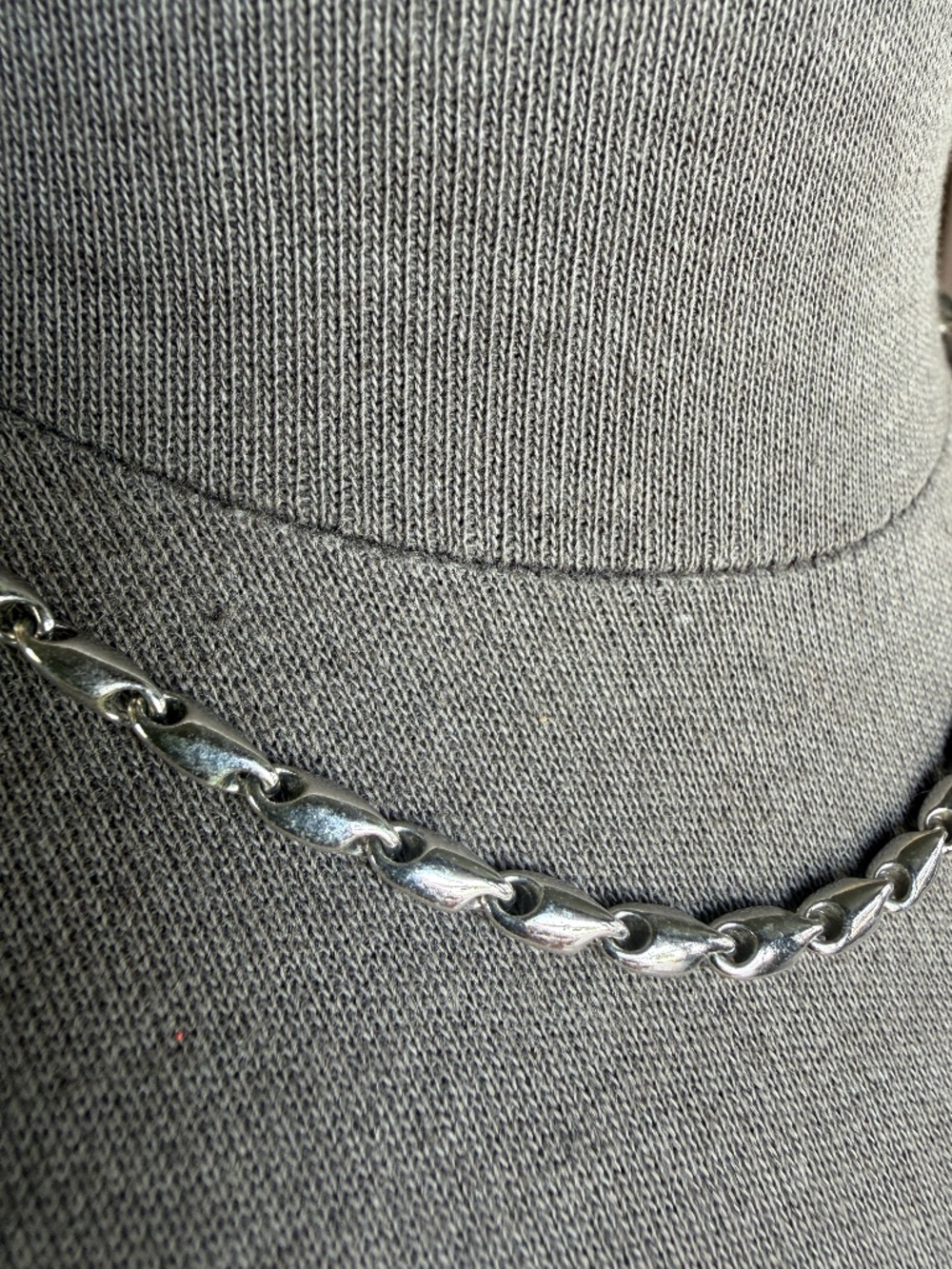 Vintage Monet Signed Necklace 16” Silver Tone chain - fashion jewelry